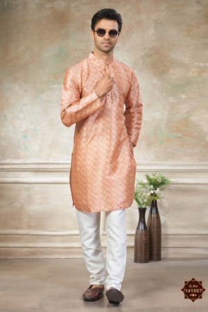 Royal silk print kurta set