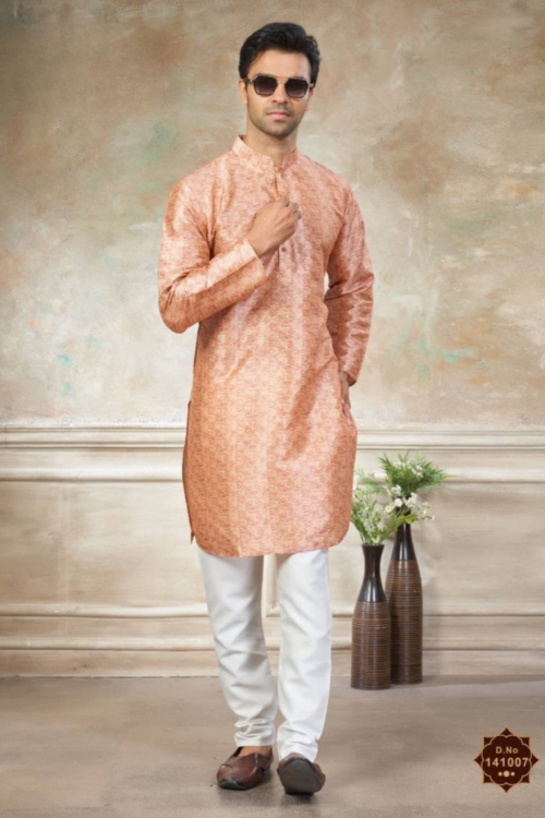 Royal silk print kurta set